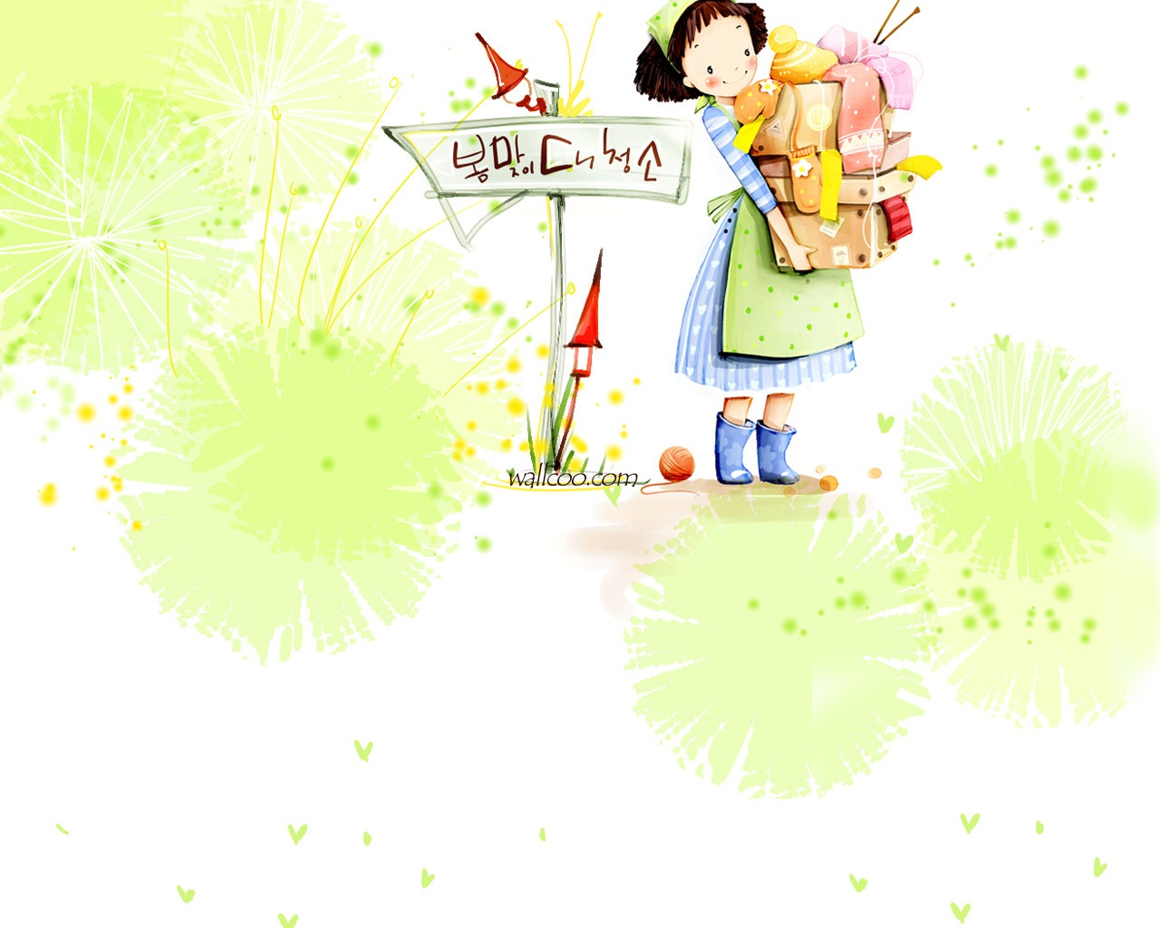 壁纸1280×1024韩国插画名家+w