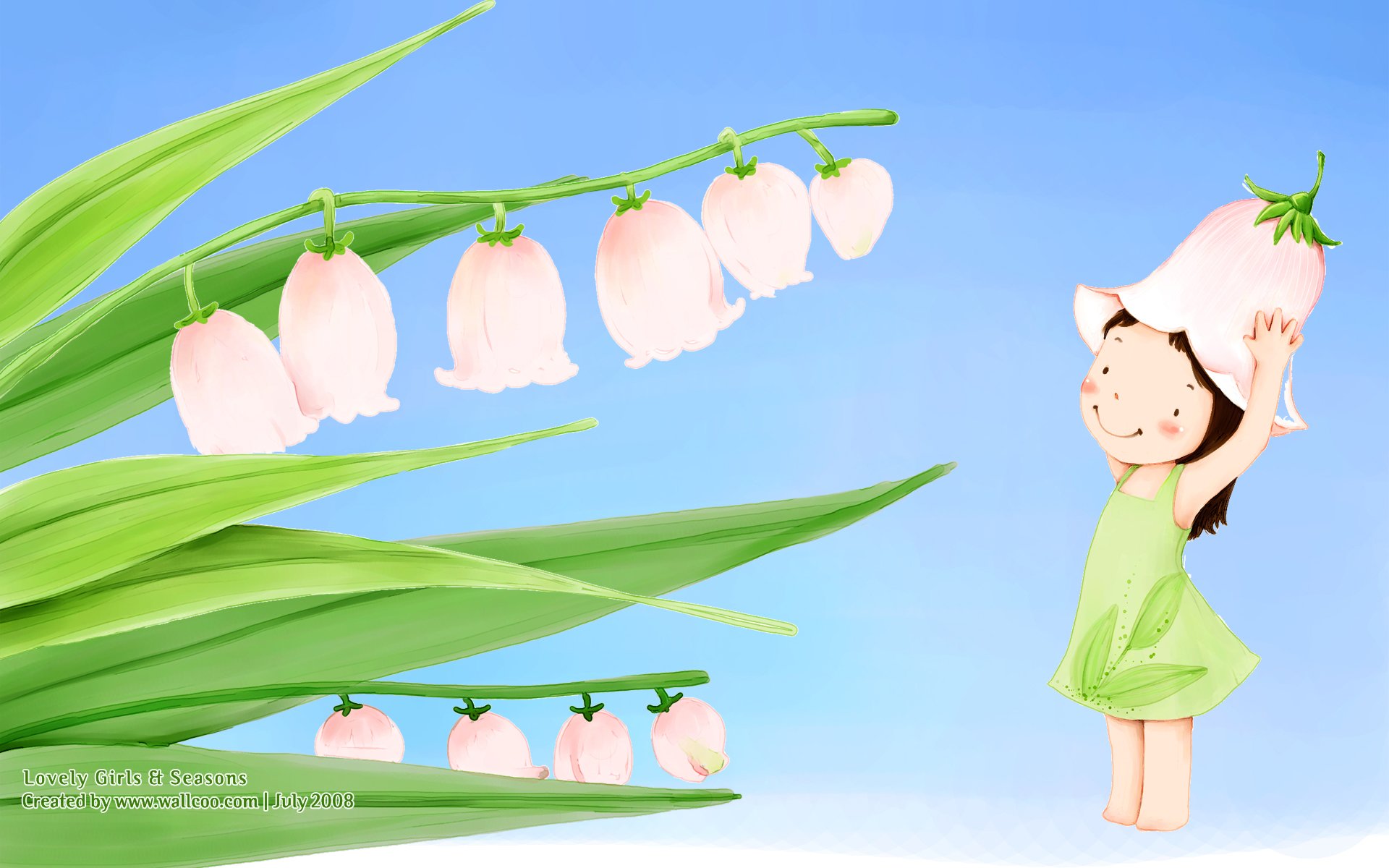 韩国卡通女孩插画壁纸