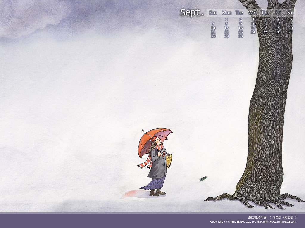 壁纸1024×768几米漫画绘本 向左走向右走 几