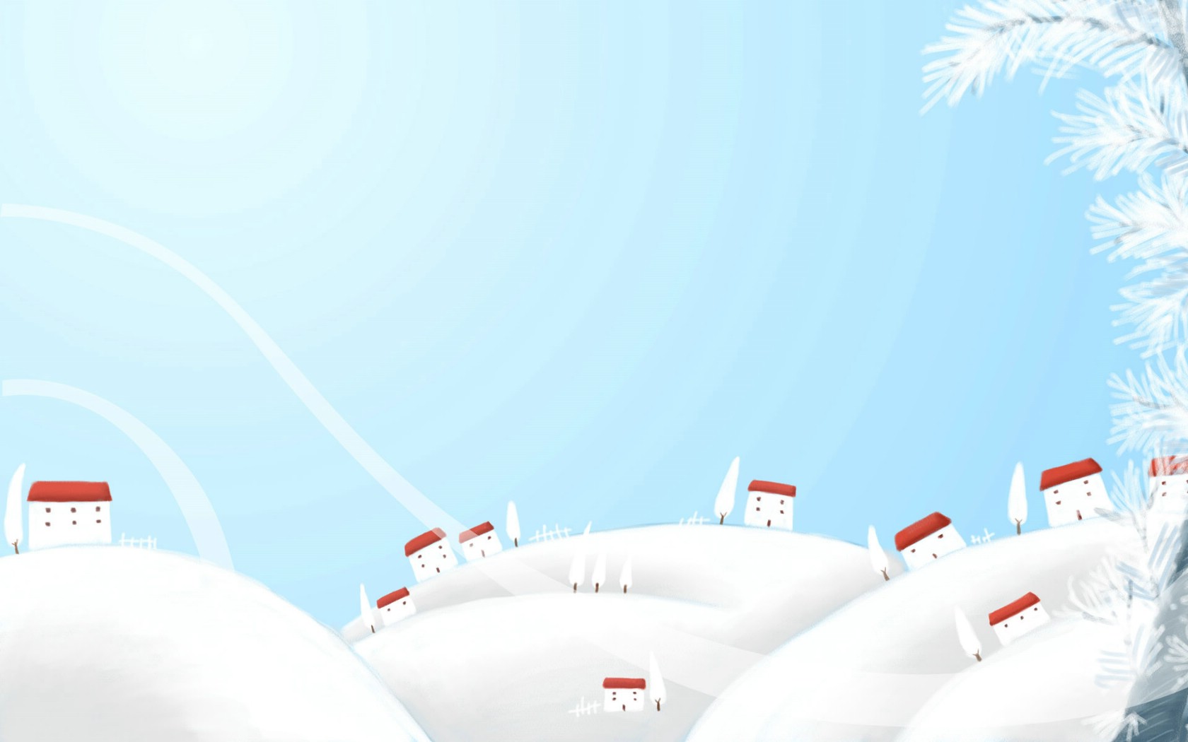 雪景插画壁纸+1680×1050原图