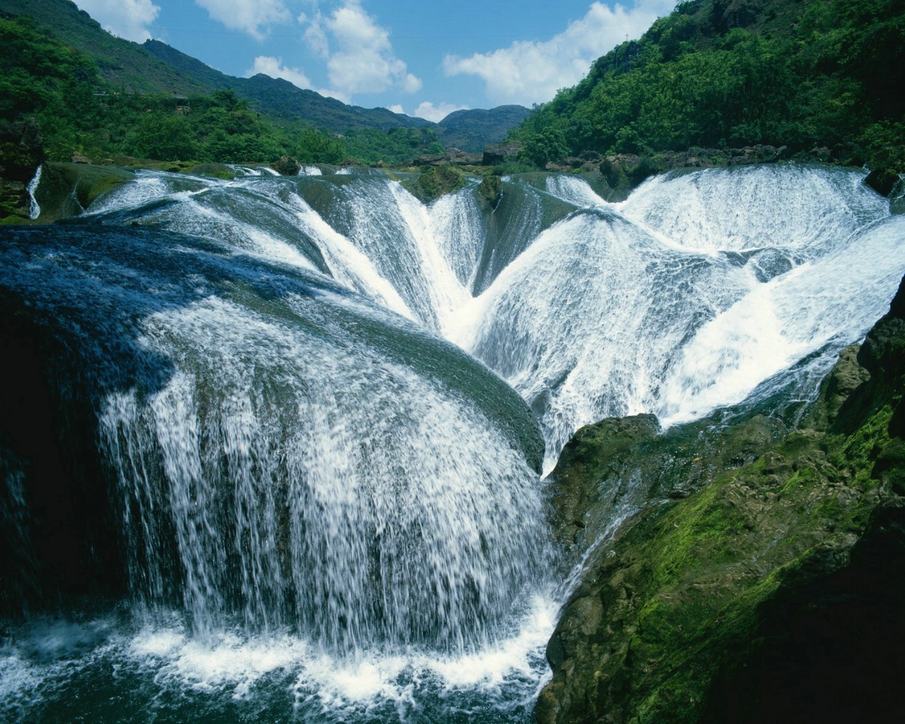 美丽中国 山水如画 瀑布溪流 中国壮美山河风景