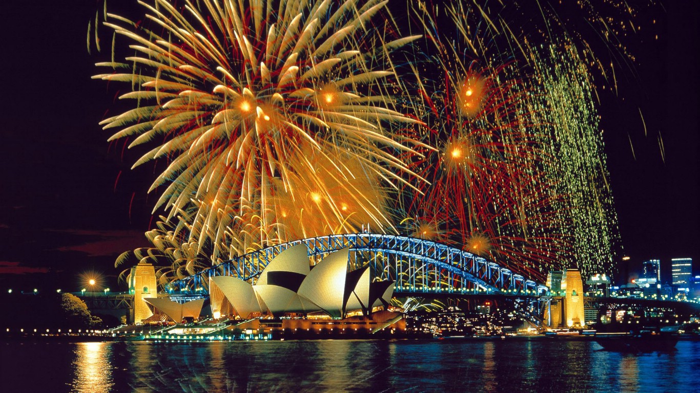世界旅游名胜之旅 欧洲篇 澳洲 悉尼歌剧院烟花
