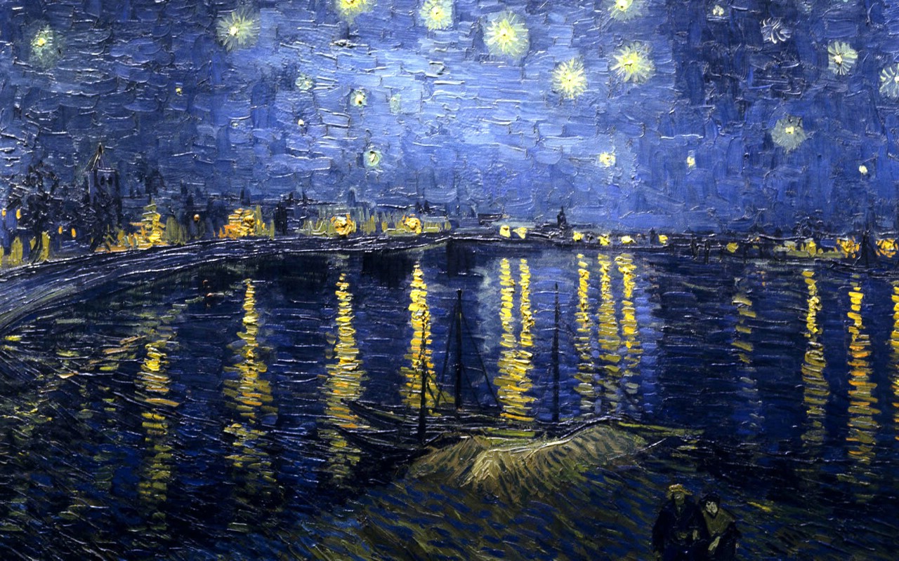 壁纸1280 800世界名画壁纸欣赏fine Art Painting Van Gogh Vincent Starry Night Over The Rhone 18 Paris Orsay壁纸 世界名画壁纸 三 壁纸图片 绘画壁纸 绘画图片素材 桌面壁纸