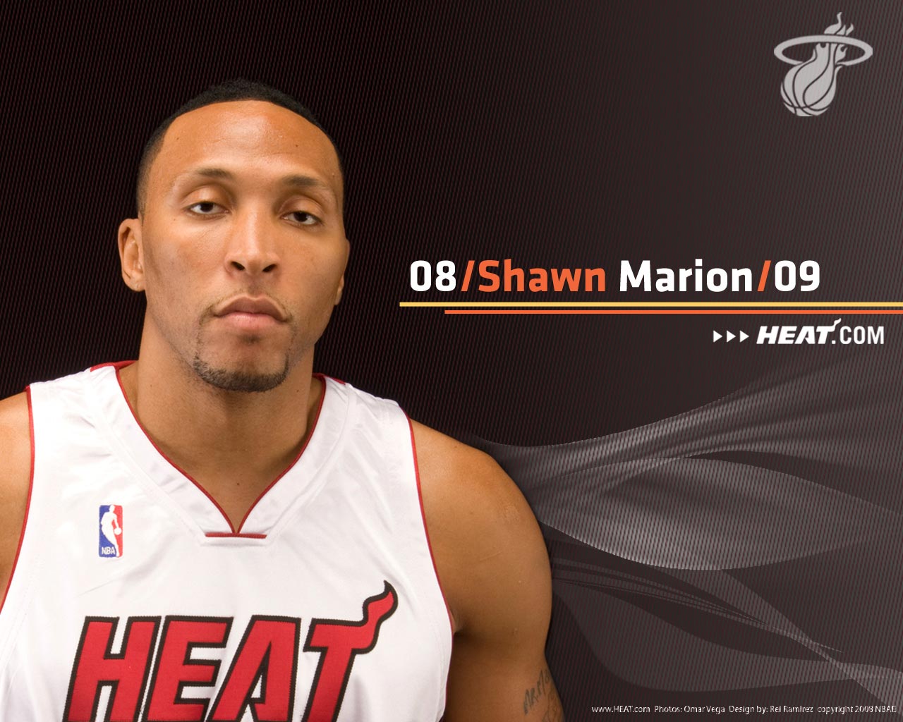 壁纸1280×1024NBA Shawn Marion桌面壁纸壁纸,迈阿密热火队200809赛季官方桌面壁纸壁纸图片体育壁纸体育图片素材